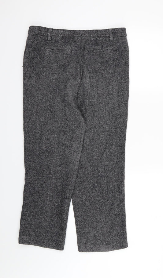 GARDEUR Womens Grey Herringbone Trousers Size 32 in L25 in