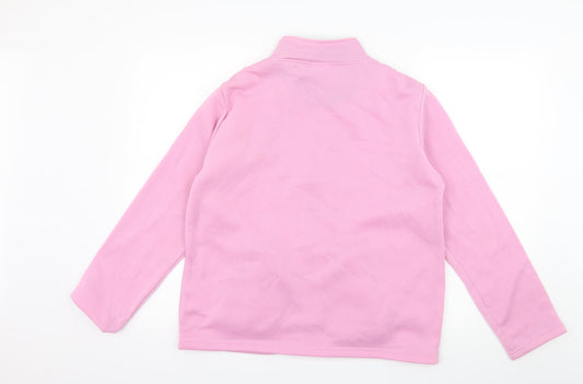 Anne De Lancay Womens Pink Floral Fleece Jacket Size 14