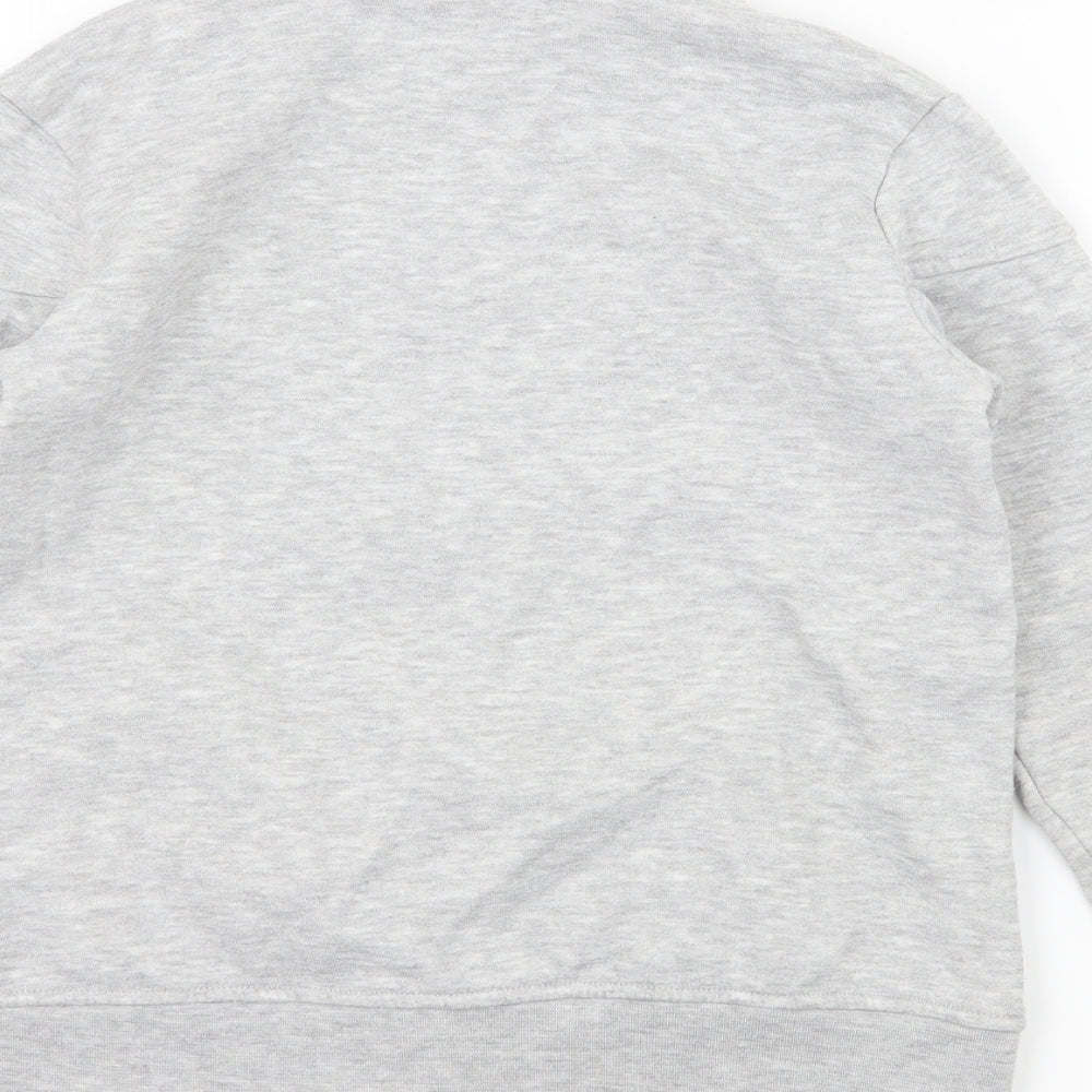 Brand and care label for LA Gear girls’ grey jersey full zip sweatshirt, size 9-10, years