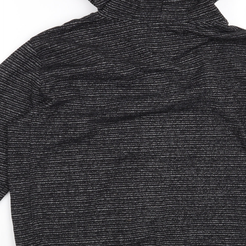 Brigade Mens Black Striped Full Zip Hoodie Size S