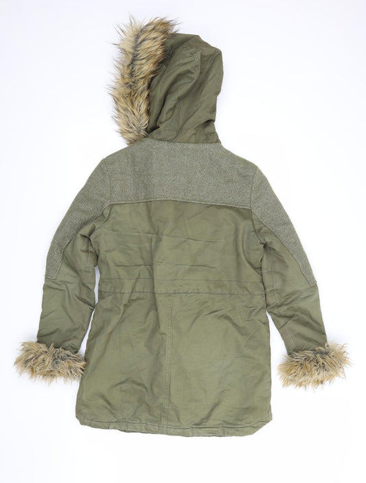 Influence Womens Green Parka Coat Size 8