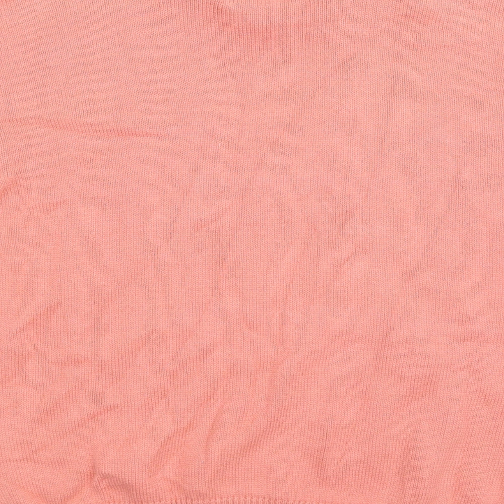 Brand and care label for Country Trader women’s pink knit jumper, size S