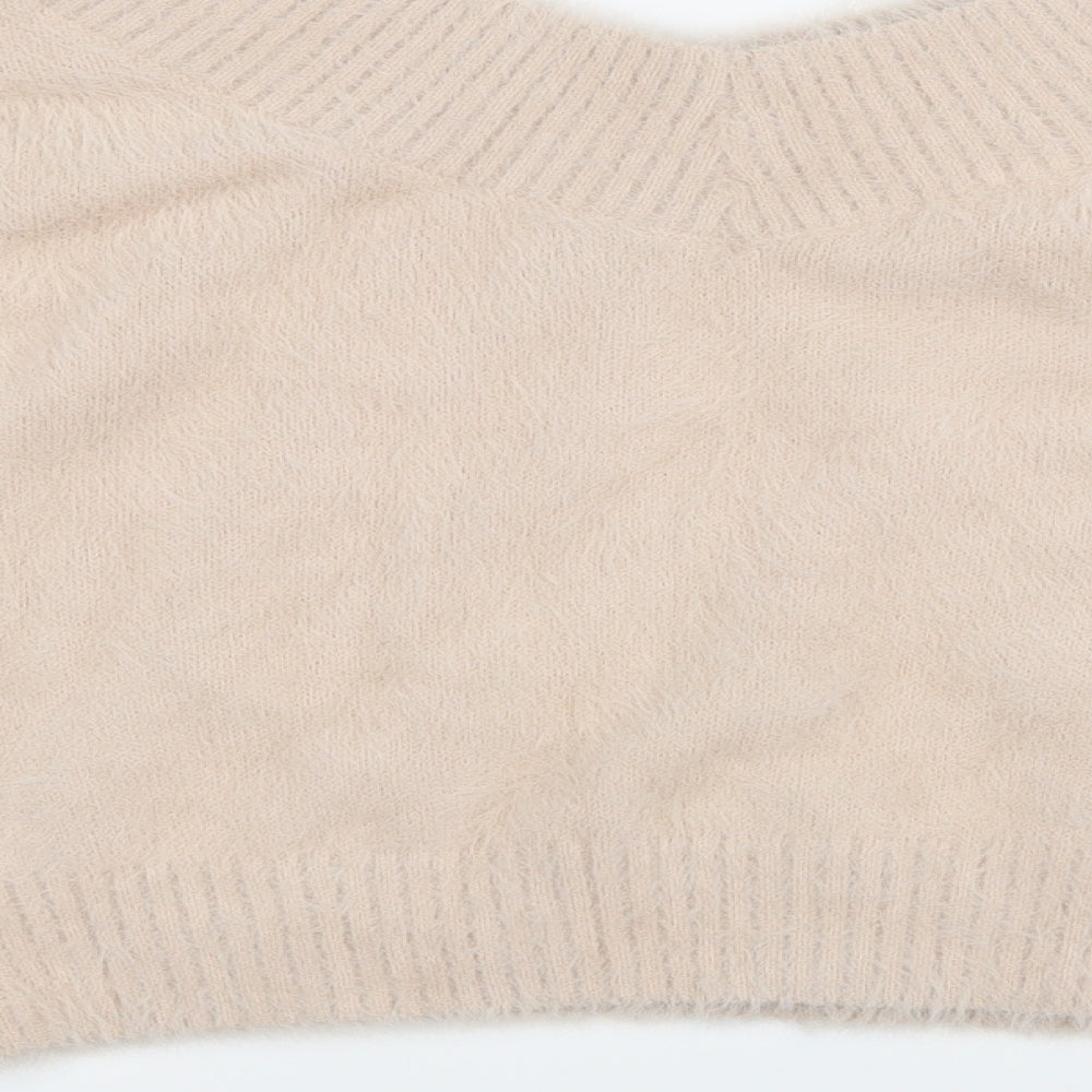 New Look Girls Pink Knit Pullover Jumper Size 12-13 Years - Fluffy