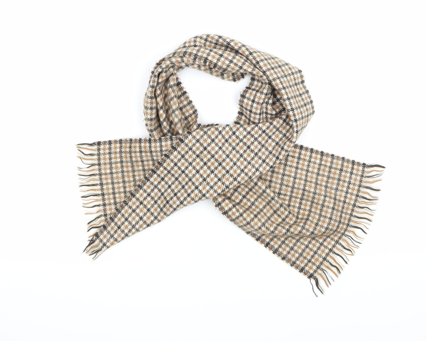 Preworn Womens Beige Herringbone Scarf