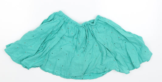Additional front view of Marks & Spencer girls’ green spotted a-line skirt, size 4-5, years