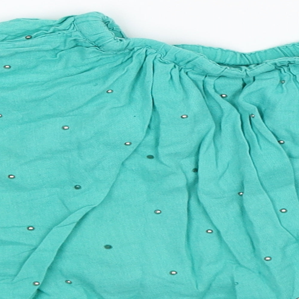 Marks and Spencer Girls Green Spotted A-Line Skirt Size 4-5 Years