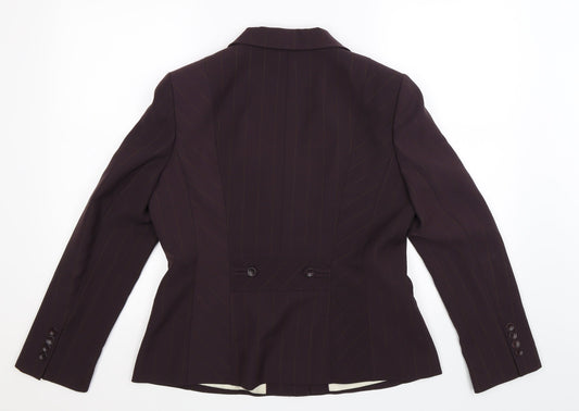 Precis Womens Grey Striped Jacket Suit Jacket Size 14