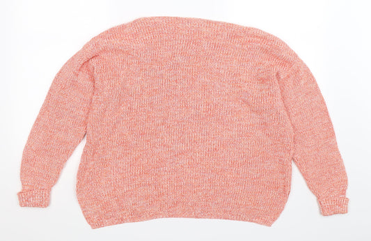 Marks and Spencer Womens Orange Knit Pullover Jumper Size L