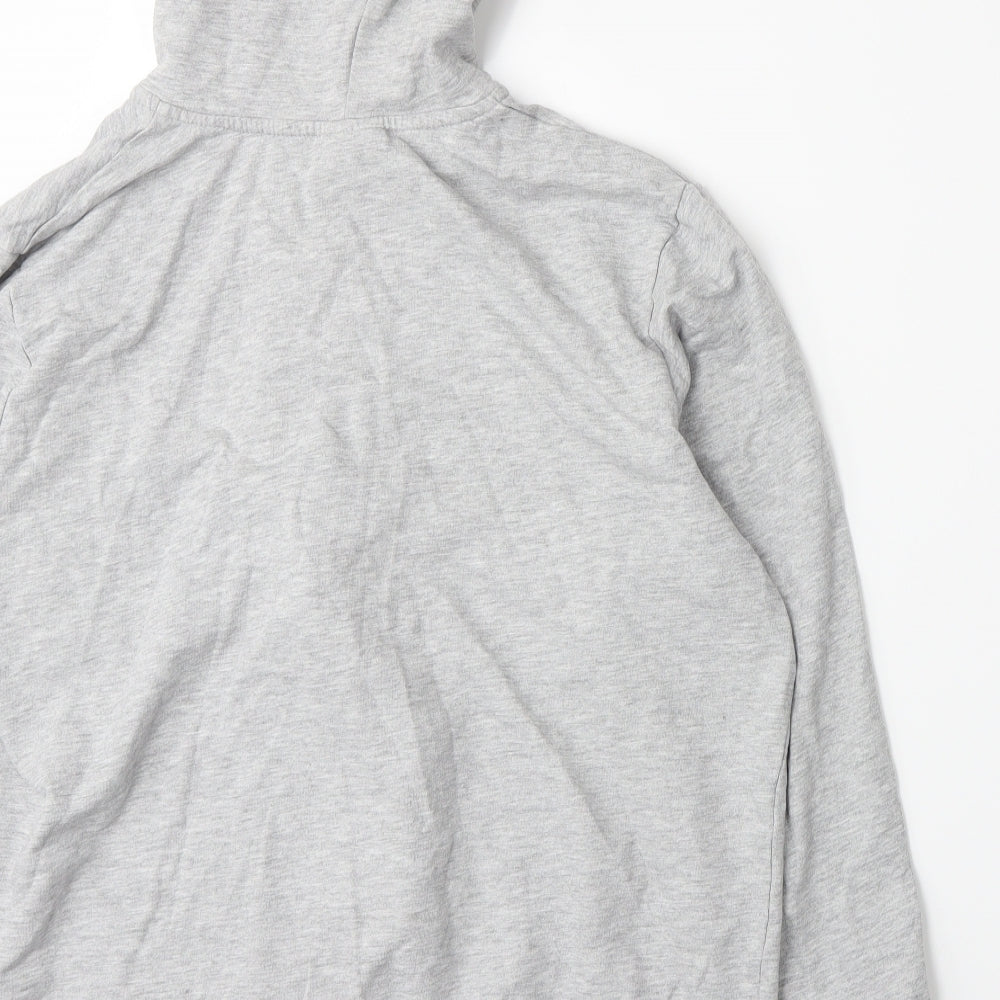Brand and care label for Adore women’s grey jersey full zip hoodie, size M