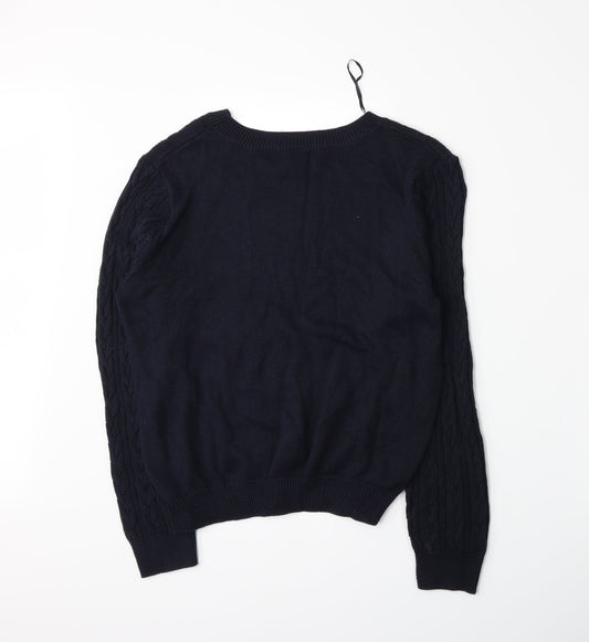 H&M Womens Blue Knit Pullover Jumper Size L