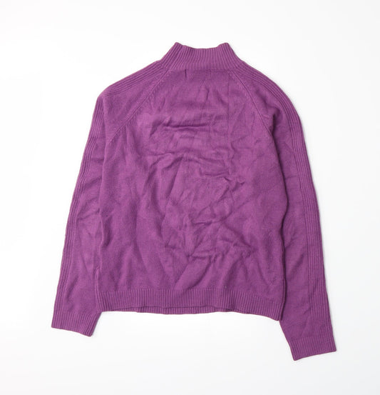 Alexara Womens Purple Knit Pullover Jumper Size L
