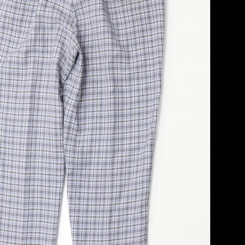 Amy Moore Womens Blue Plaid Trousers Size 14 L27 in