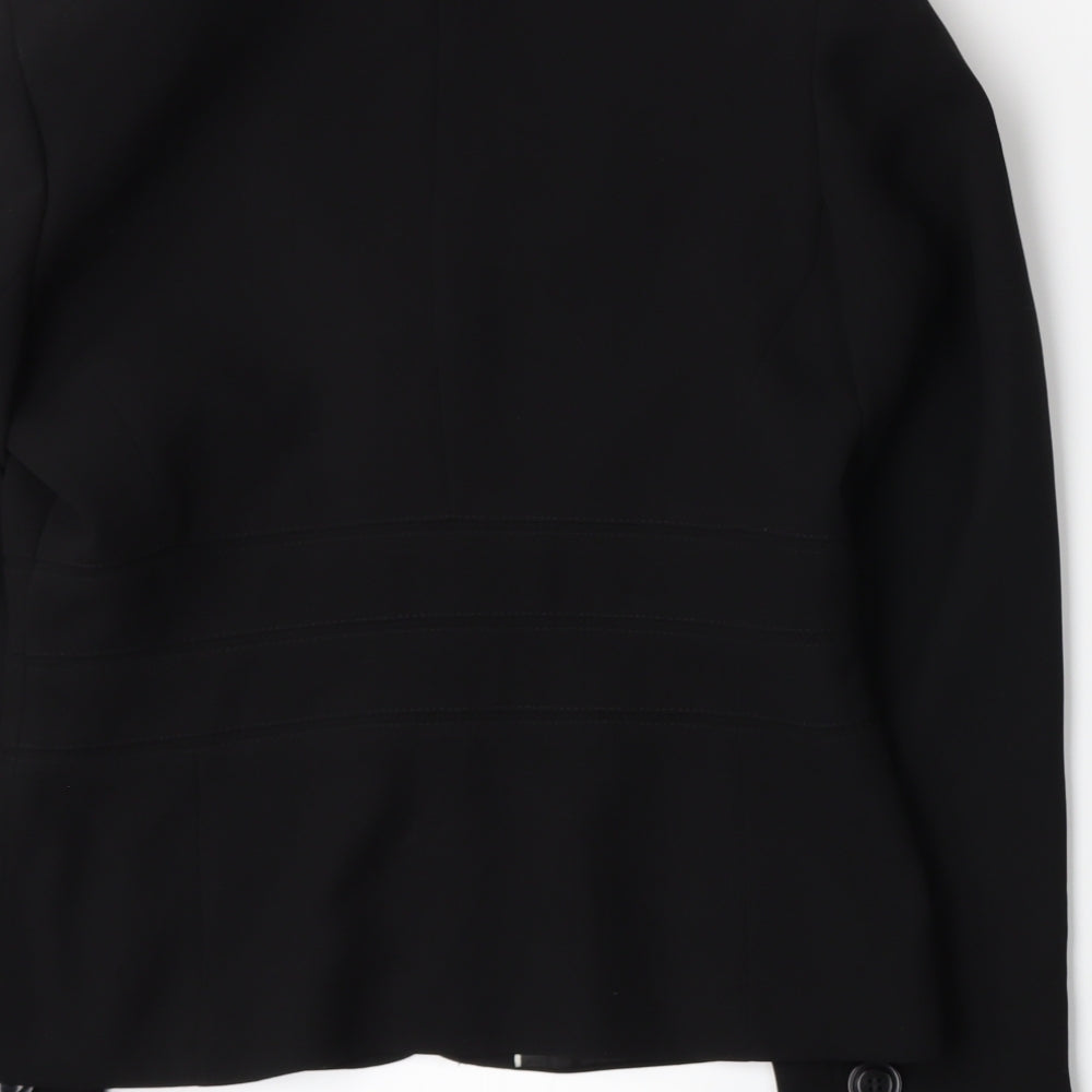 Brand and care label for Marks & Spencer women’s black jacket blazer, size UK 12