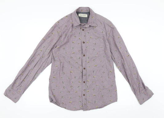 Additional front view of River Island men’s purple animal print button-up, size S