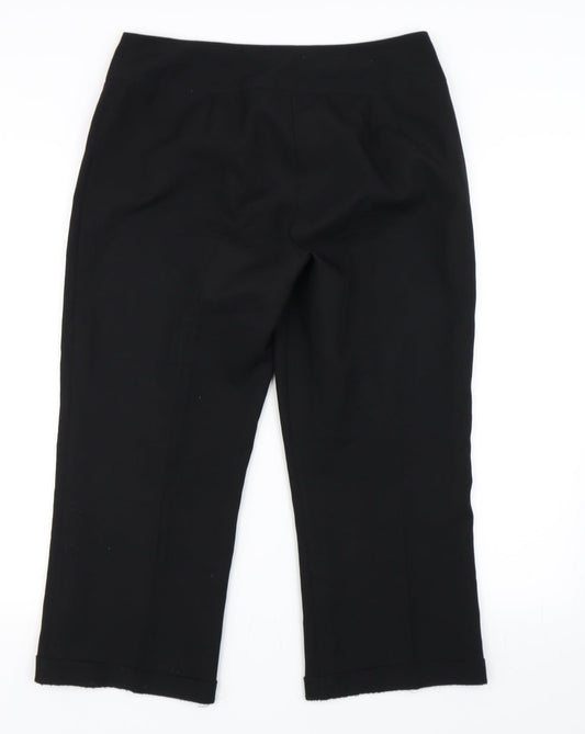 AMARANTO Womens Black Trousers Size 12 L21 in