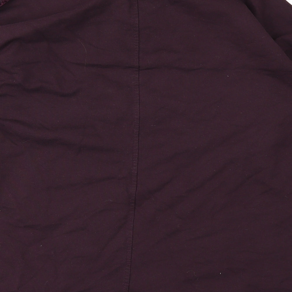 Brand and care label for Next women’s purple jumper, size UK 12