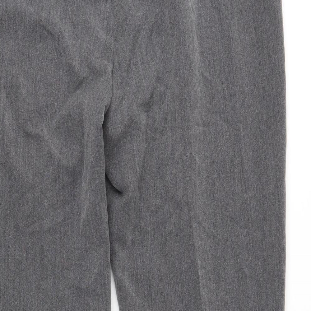 Brand and care label for Bonmarché women’s grey trousers, size UK 14, 28-inch leg