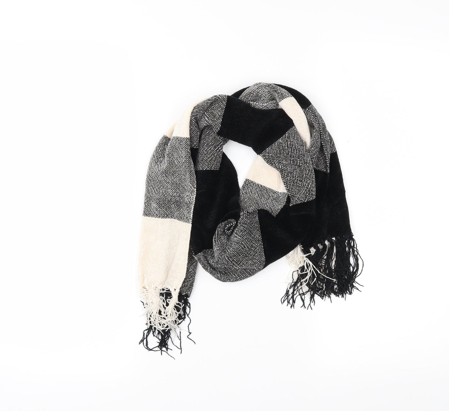 Preworn Womens Black Check Scarf