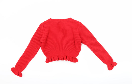 Select Girls Red Pullover Jumper Size 12-13 Years