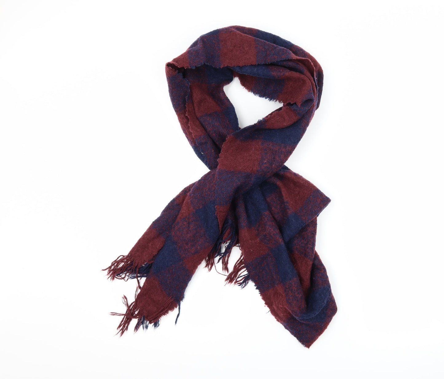 Preworn Womens Purple Check Scarf