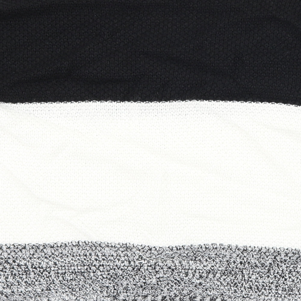 Brand and care label for Studio women’s grey striped jumper, size UK 16