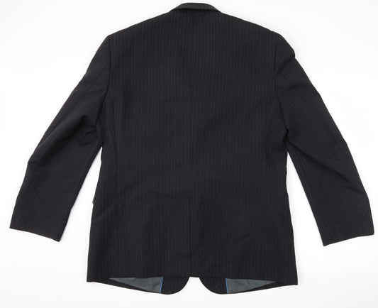 Taylor & Wright Mens Black Striped Jacket Suit Jacket Size 44