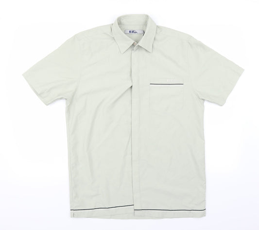 Lee Cooper Mens Green Button-Up Size S