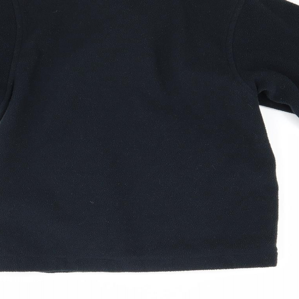 Brand and care label for Blue Max boys’ blue fleece gilet coat, size M