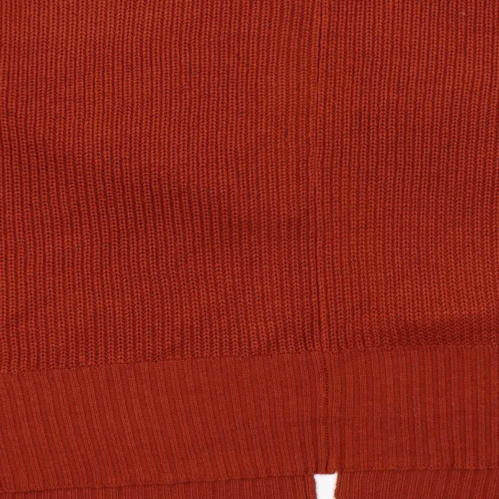 Brand and care label for Preworn women’s orange wrap jumper one size