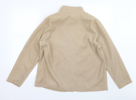 Gabriella Vicenza Womens Beige Fleece Jacket Size 16