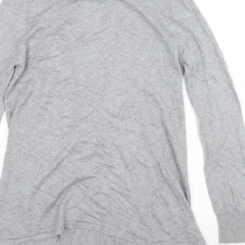 Brand and care label for BHS women’s grey knit cardigan jumper, size UK 10