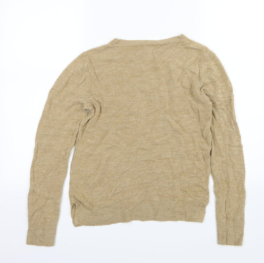 Marks and Spencer Womens Brown Knit Pullover Jumper Size 10
