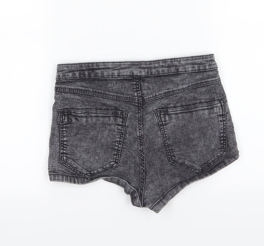 Divided by H&M Womens Grey Denim Hot Pants Shorts Size 8