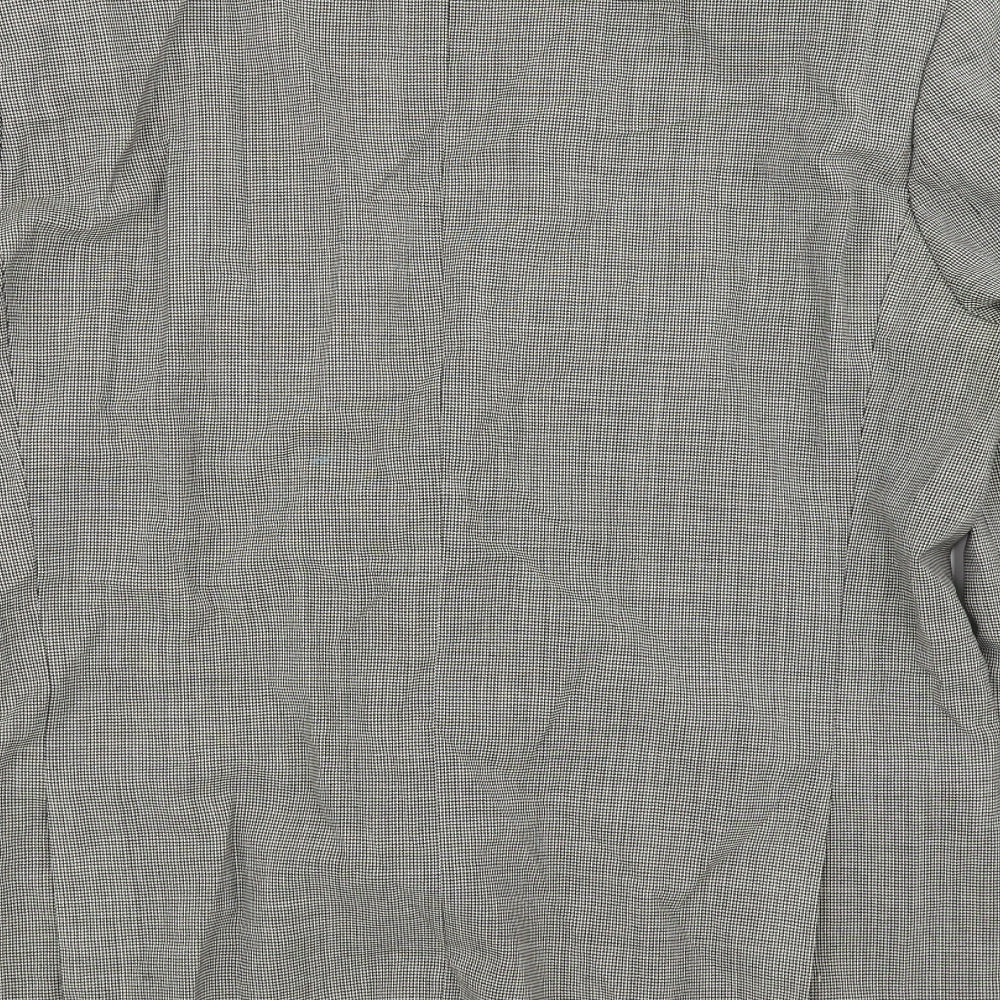Brand and care label for Burton men’s beige check jacket blazer, size 42