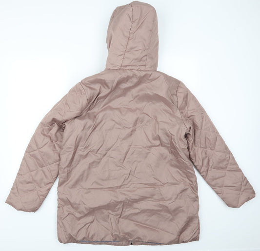 Anne De Lancay Womens Pink Quilted Coat Size M