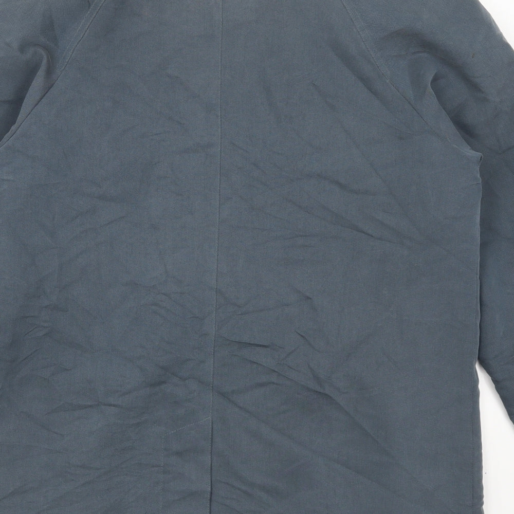 Brand and care label for Marshall women’s blue overcoat coat, size S
