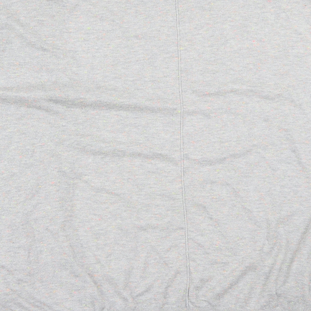 Brand and care label for H&M women’s grey cardigan jumper, size M
