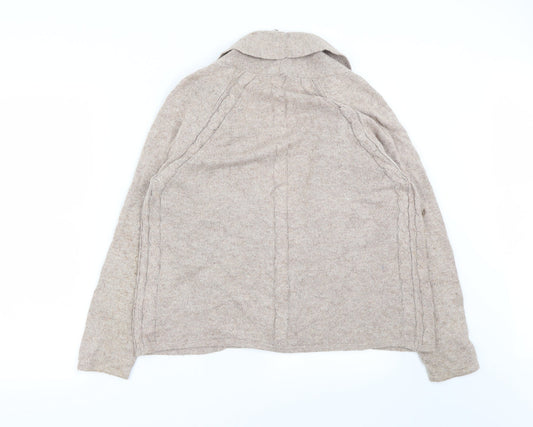 Classic Womens Beige Cardigan Jumper Size 14