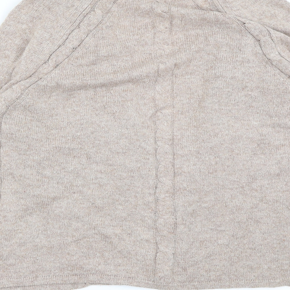 Brand and care label for Classics women’s beige cardigan jumper, size UK 14