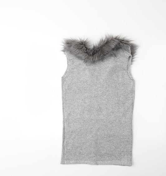 Primark Girls Grey Knit Jacket Coatigan Size 10 Years