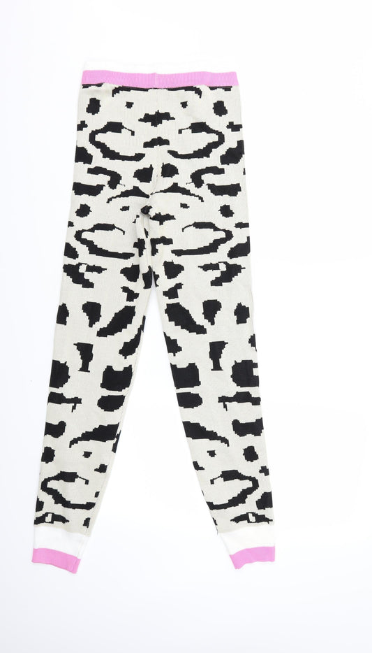 EMMA & ASHLEY Womens Beige Animal Print Knit Trousers Size M L29 in