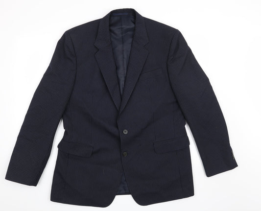 Grendale Mens Blue Striped Jacket Blazer Size 42