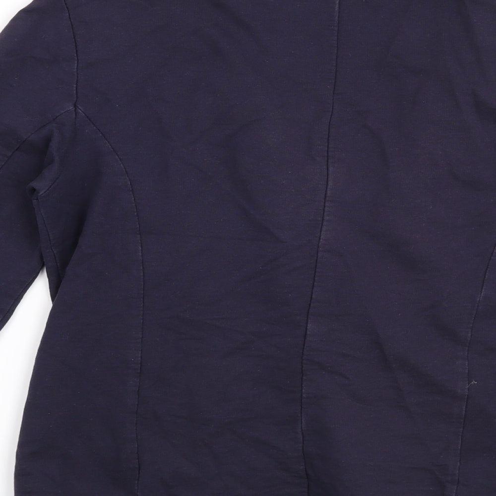 Brand and care label for Papaya women’s blue jacket blazer, size UK 12