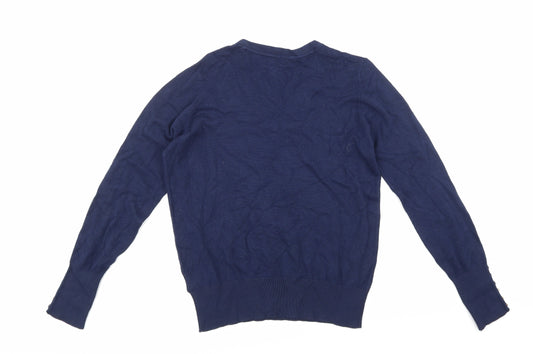 Plum Tree Womens Blue Knit Pullover Jumper Size 14