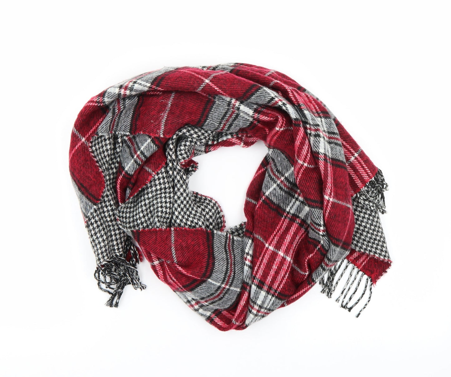 Preworn Womens Red Check Scarf