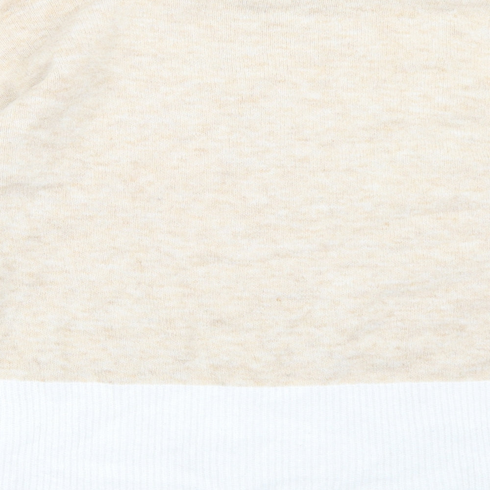 Brand and care label for Love Knitwear women’s beige jumper, size UK 12