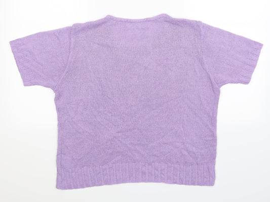 Berkertex Womens Purple Knit Pullover Jumper Size 16