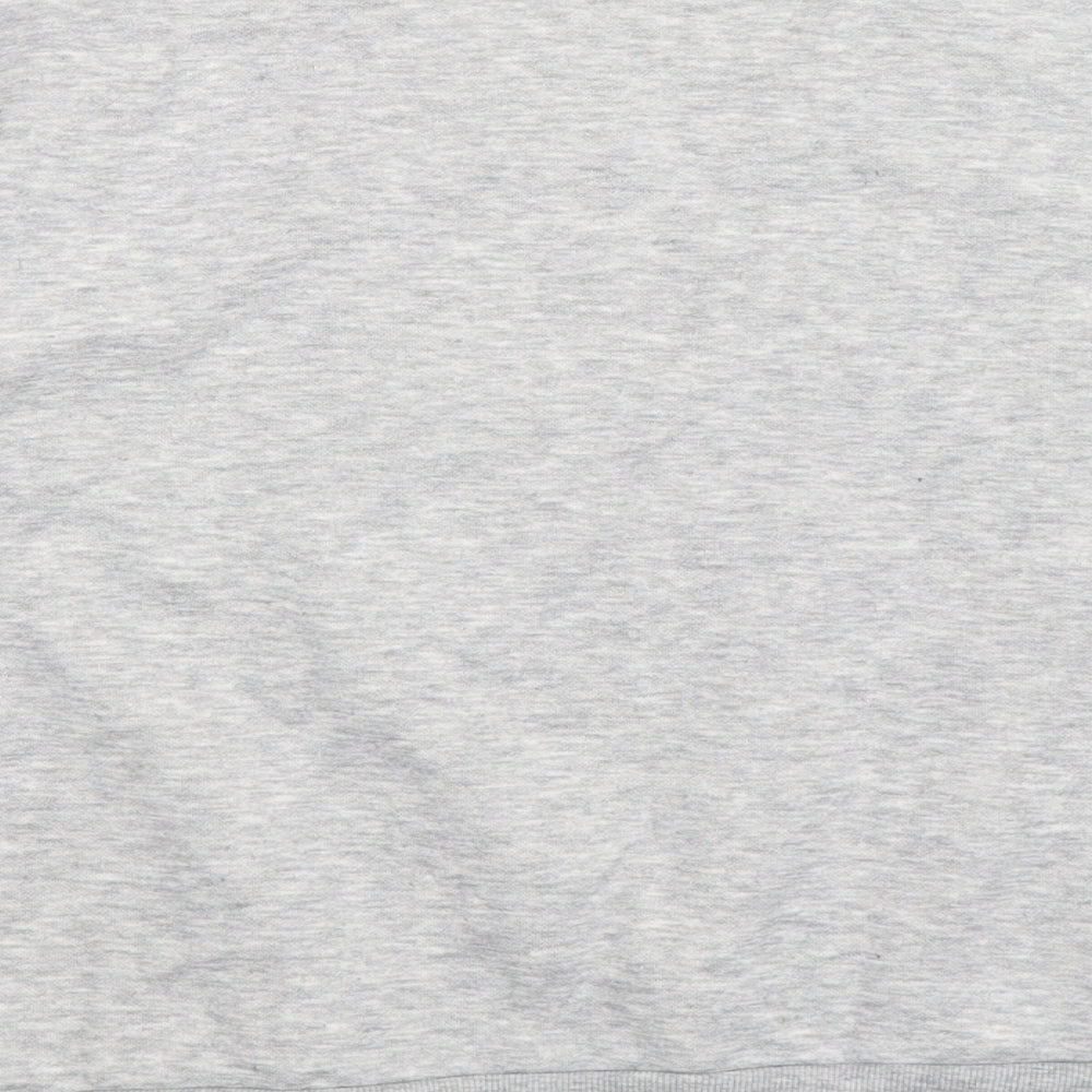 Brand and care label for Primark women’s grey pullover sweatshirt, size UK 6, - oversized