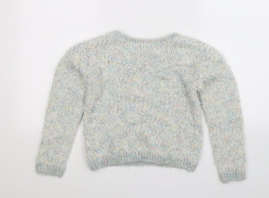 Marks and Spencer Girls Multicoloured Knit Pullover Jumper Size 9-10 Years
