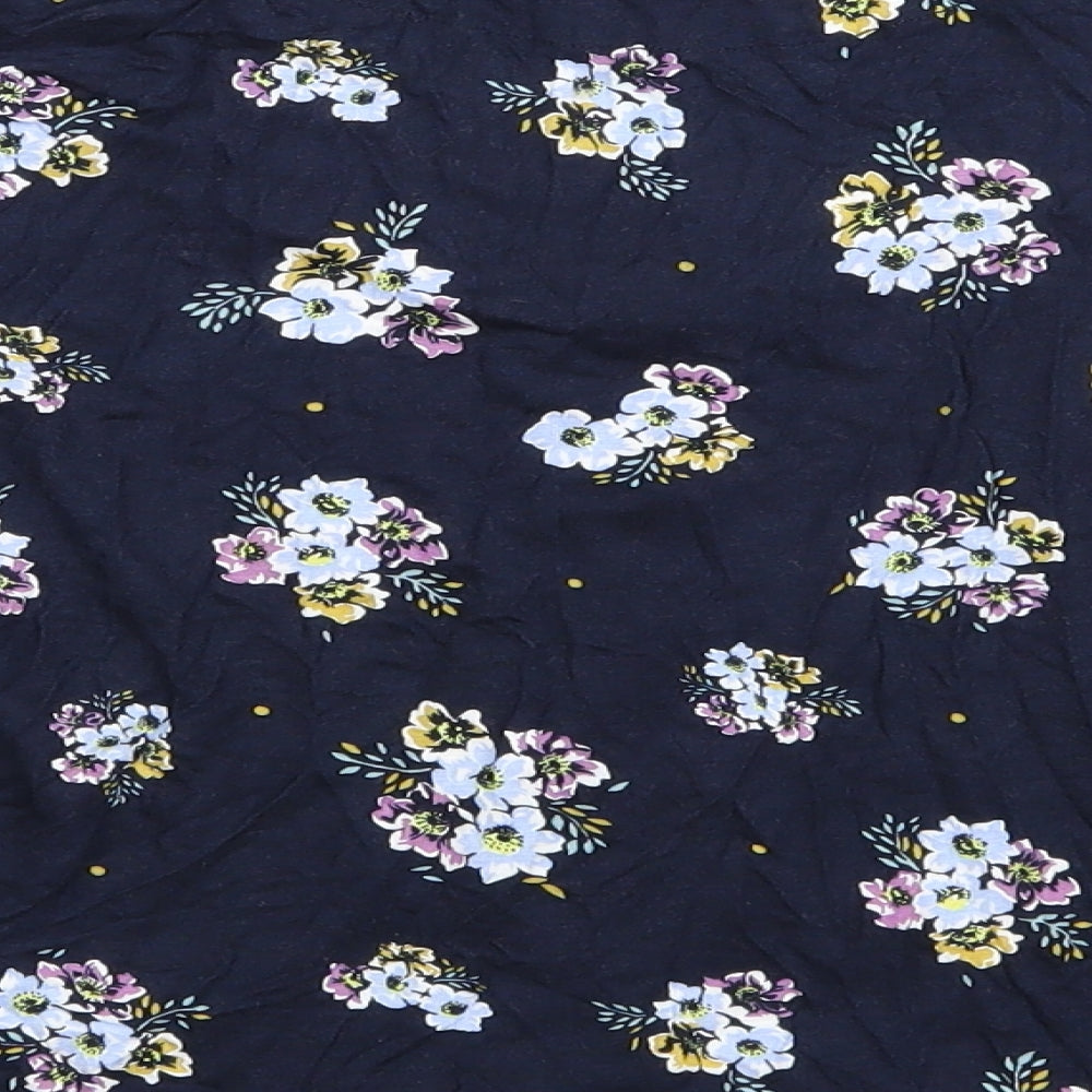 Marks and Spencer Womens Blue Floral Basic Blouse Size 10